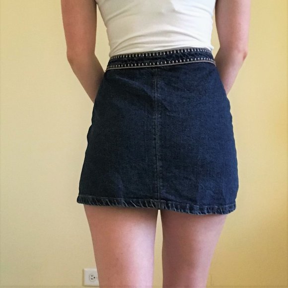 Unique Denim Co. Embroidered Button-Up Skirt - Picture 3 of 7
